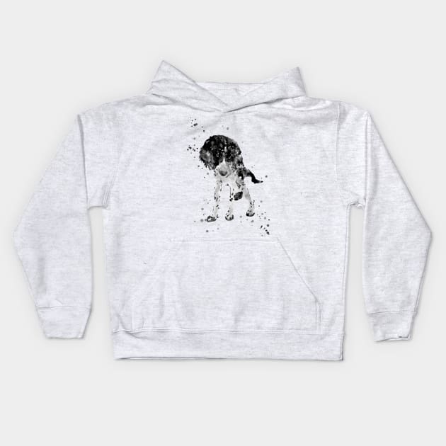 Large munsterlander dog Kids Hoodie by RosaliArt